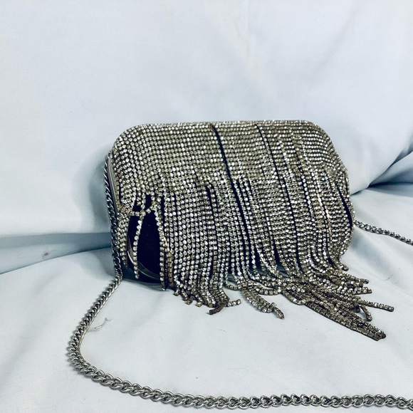 Aldo Rhinestone Fringe Evening Clutch - Picture 2 of 9